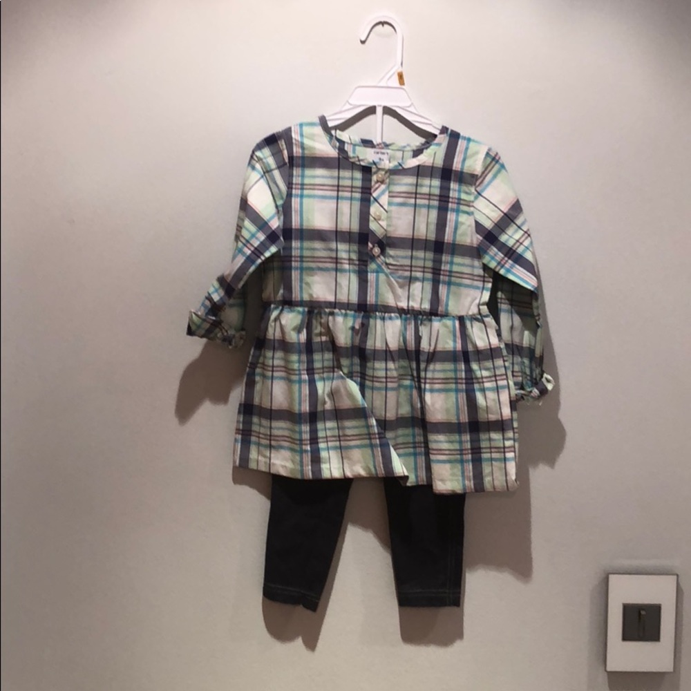 Carters 2 Piece Plaid Outfit